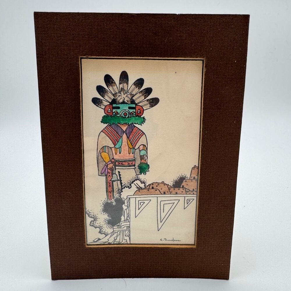 Vintage Ed Sumatzkuku Talavi Morning Kachina Native American Art Signed